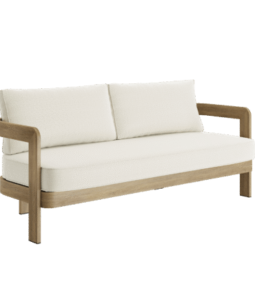 N3 Oak Three Seater Sofa Cirrus Textured Weave