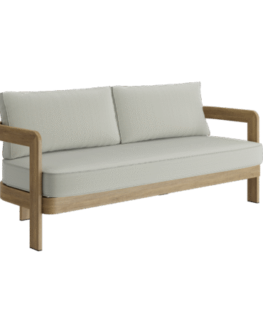 N3 Oak Three Seater Sofa Sage Twill